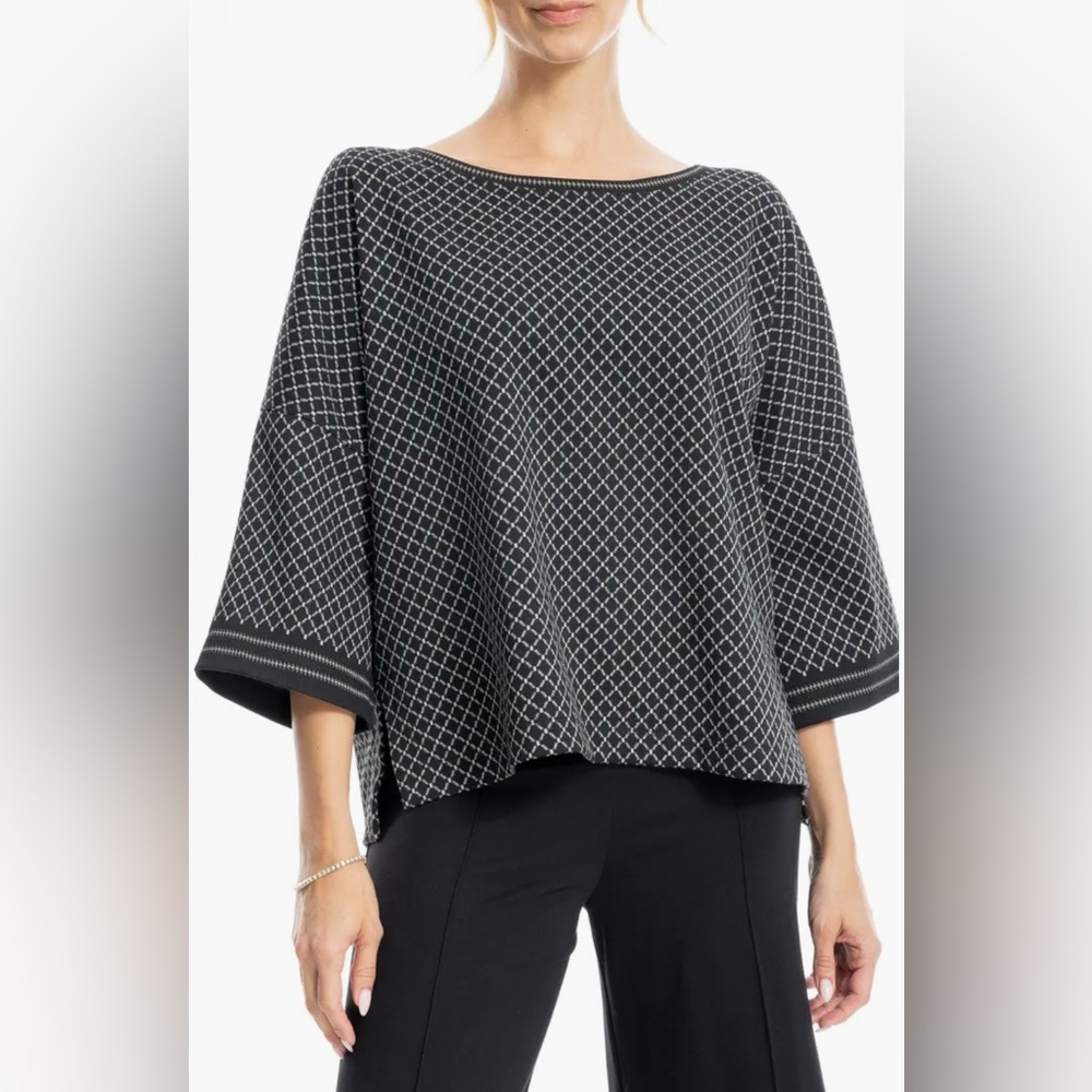 Max Studio Oversize Double Knit Diamond Pattern T… - image 1
